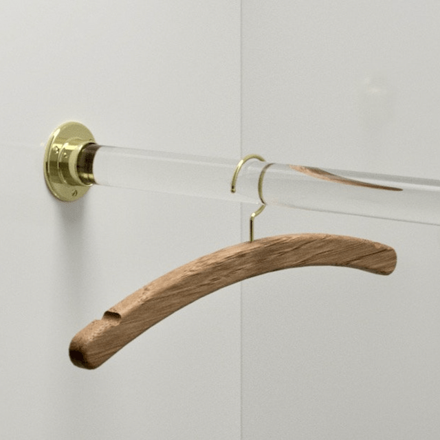 Clear Closet Rod With Brass Brackets Rod And Bracket   Closet 1 